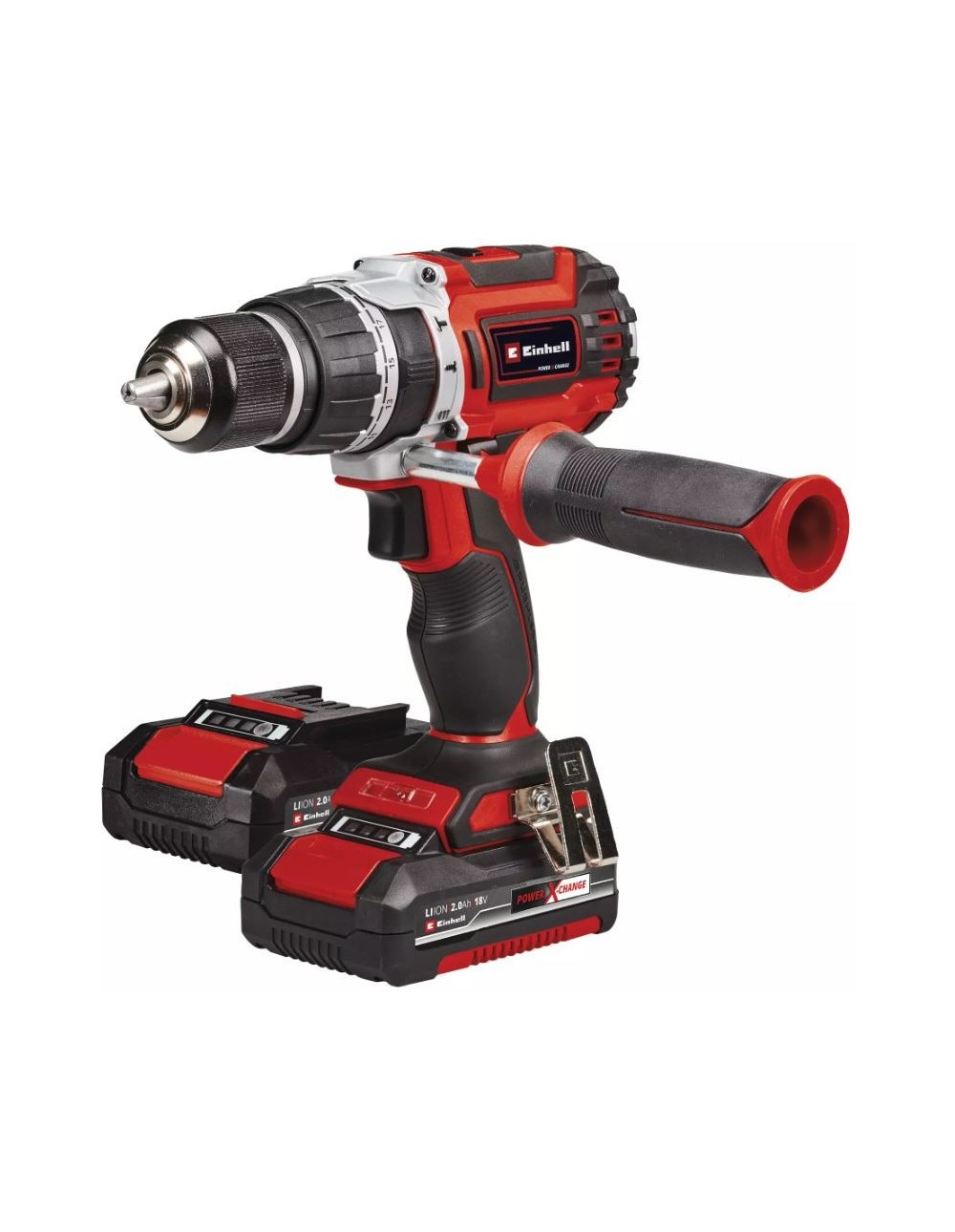 Trapano Avvitatore a Percussione Einhell TP-CD 18/60 Li-i BL con 2 Batterie 2,0 Ah e Set 39 Accessori Power X-Change