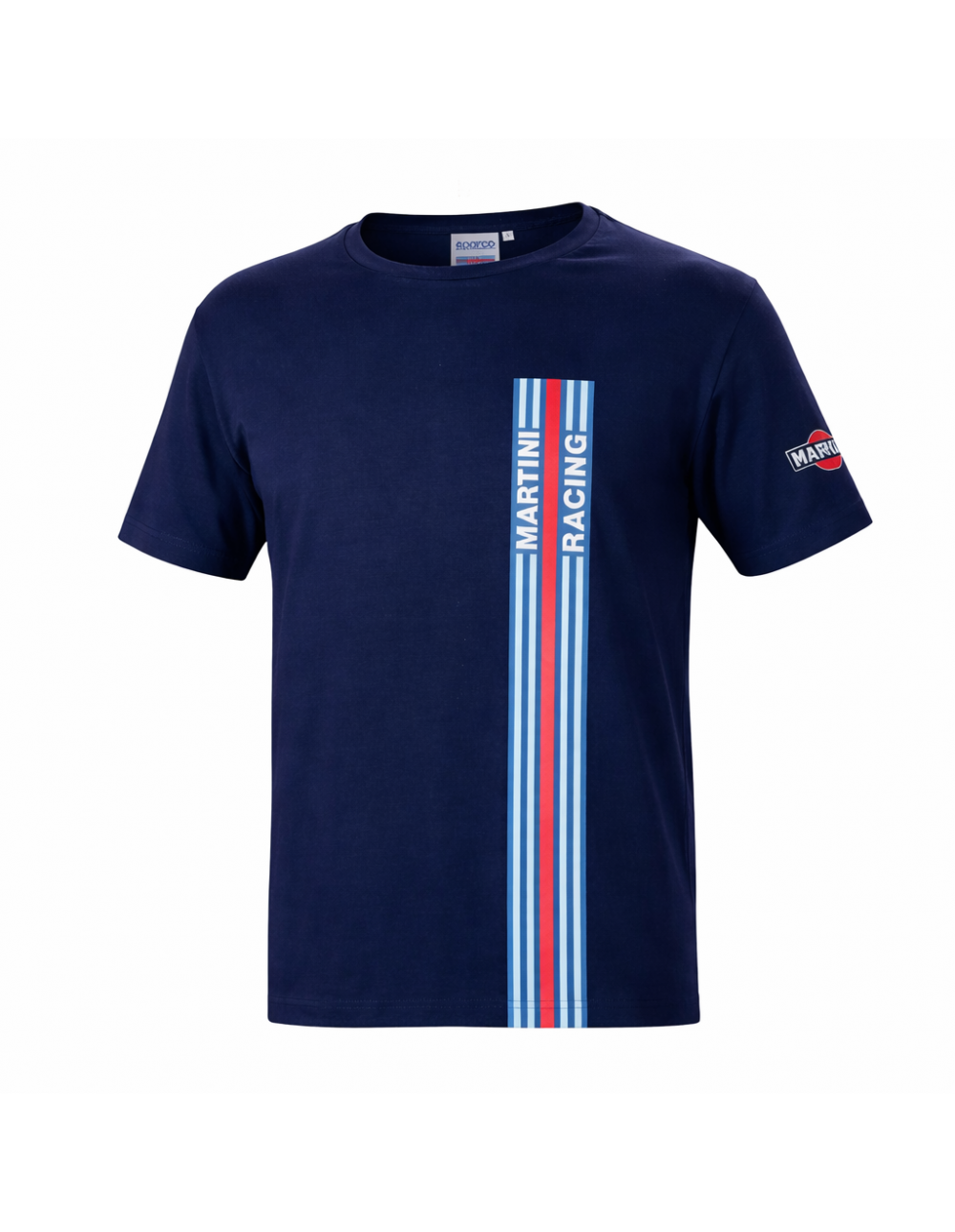 T-Shirt Originale Martini Racing Blu Taglia XL Big Stripes in Jersey Elasticizzato Made in Italy