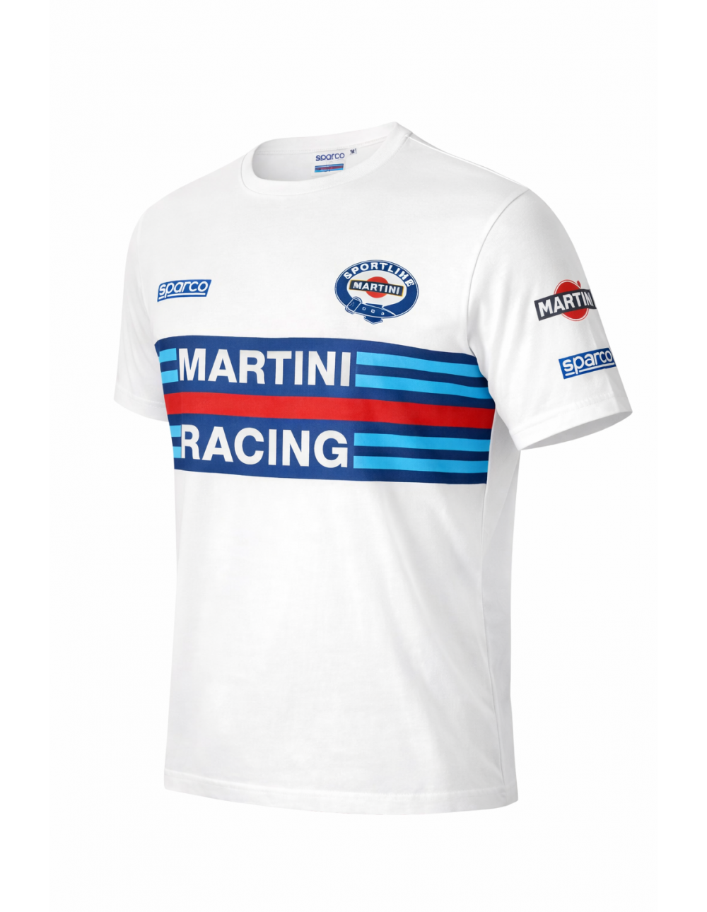 T-Shirt Originale Sparco Martini Racing Bianca Taglia M in Cotone Elasticizzato Stile Racing Retrò Made in Italy