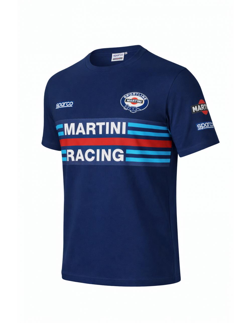 T-Shirt Originale Sparco Martini Racing Blu Marine Taglia XL in Cotone Elasticizzato Stile Racing Retrò Made in Italy
