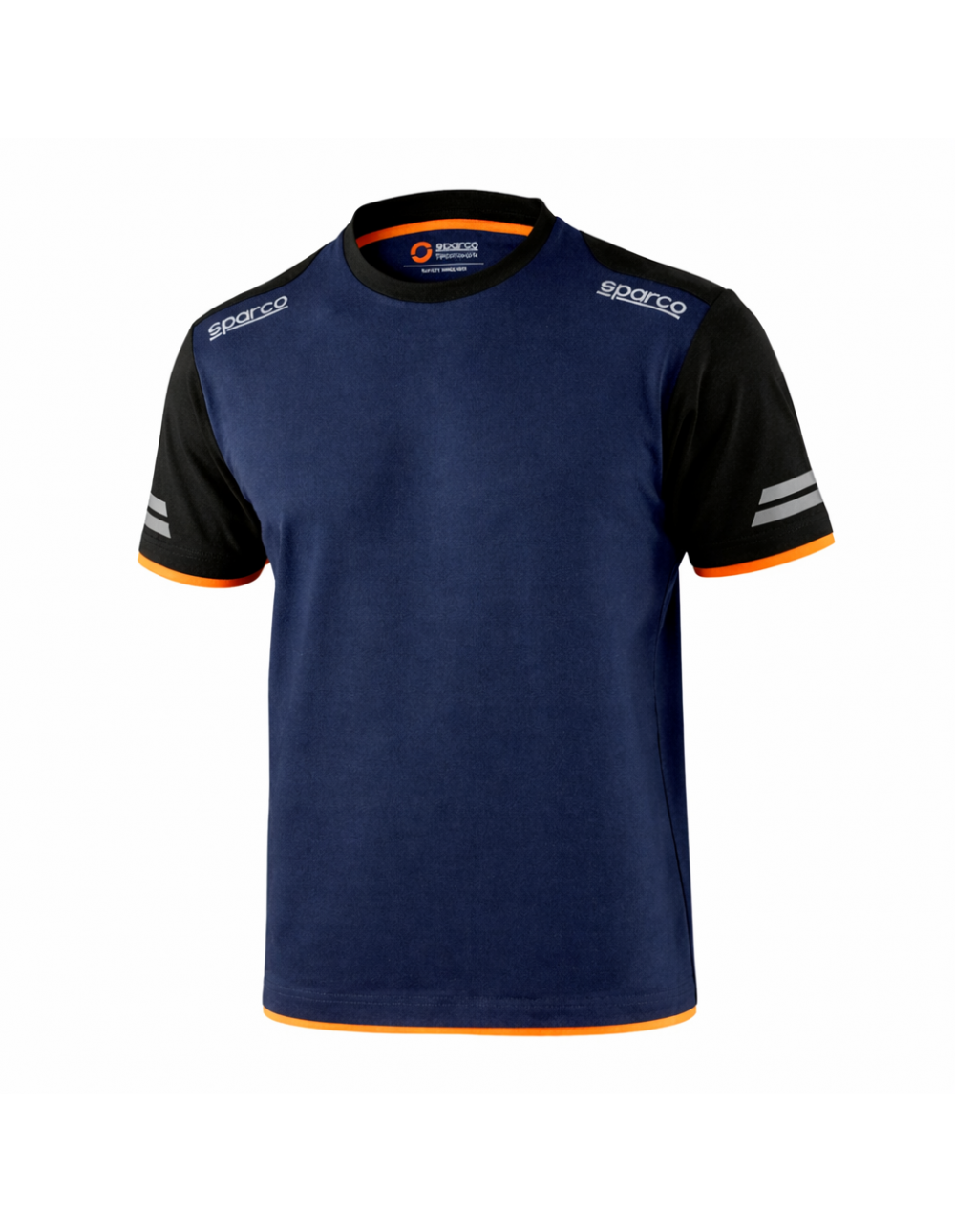 T-Shirt da lavoro Tecnica Sparco Tucson Blu Navy Arancio Fluo 50% cotone