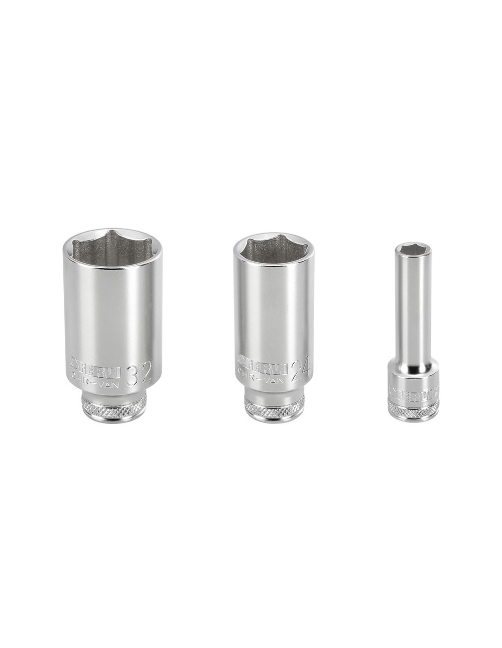 Chiave a Bussola Esagonale Fervi Lunga 19 mm 1/2 in Cromo Vanadio