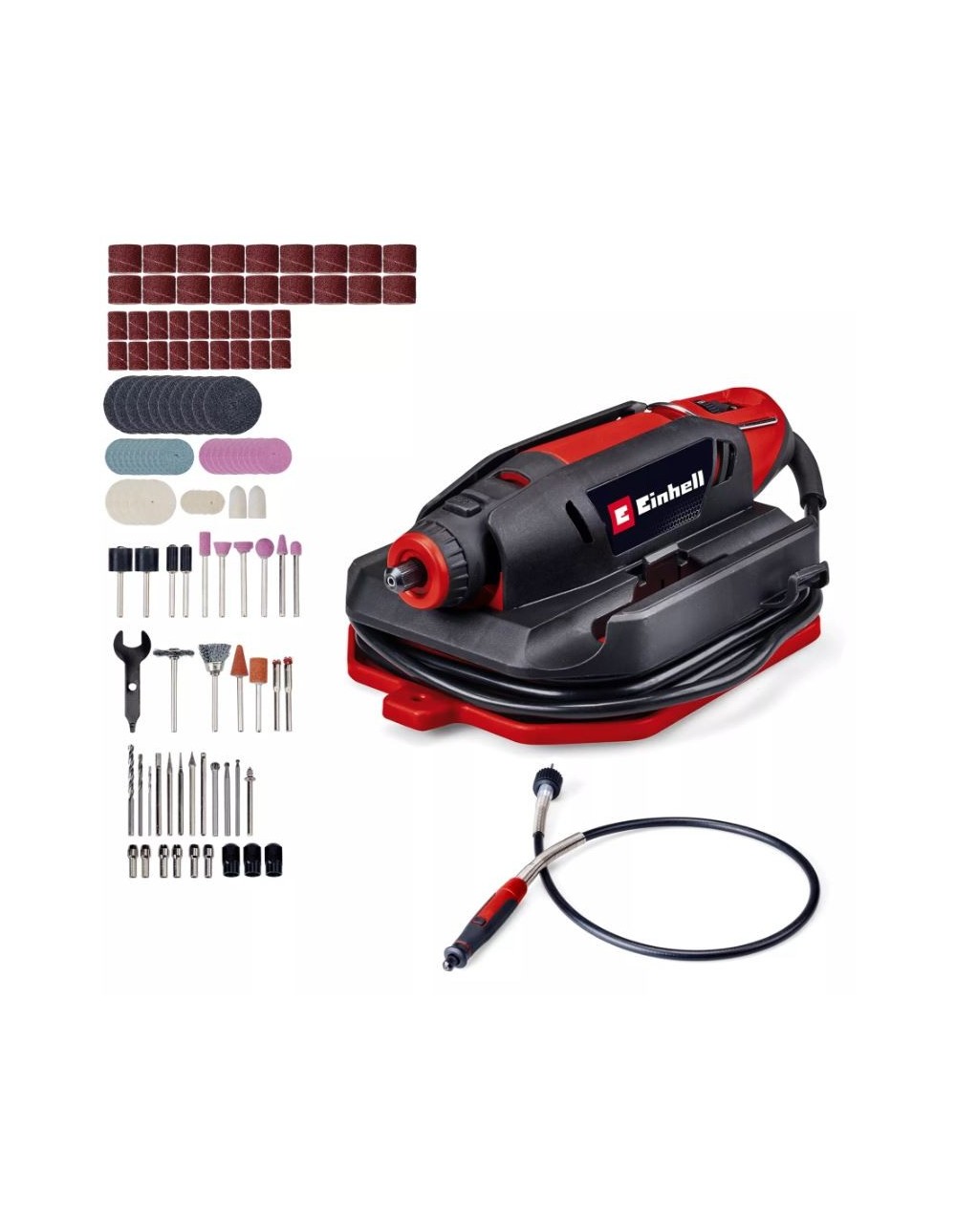 Utensile Incisione e Molatura Einhell TC-MT 150 E 150W con Albero Flessibile e 117 Accessori