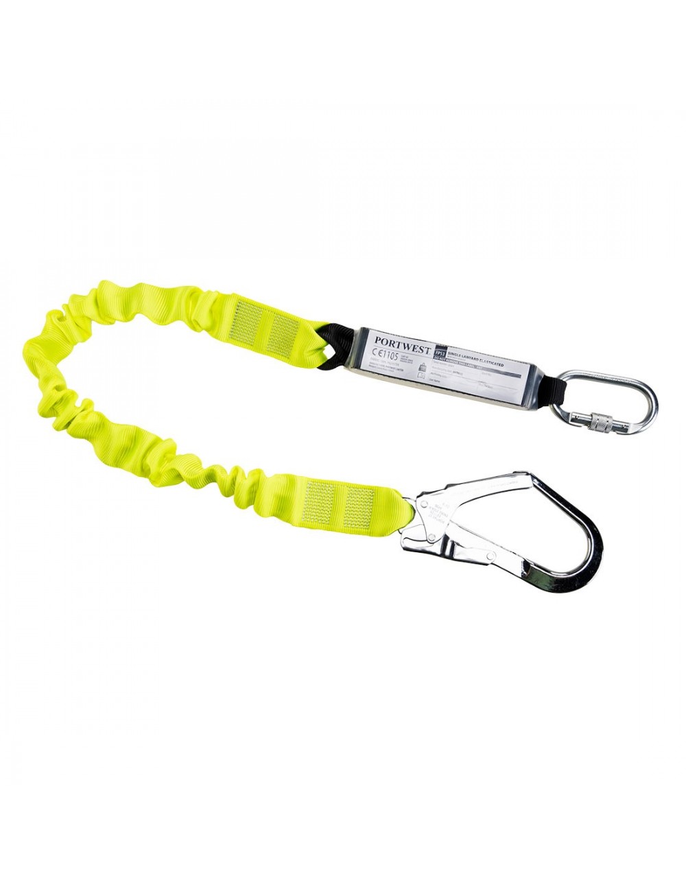 Cordino Anticaduta Elasticizzato Portwest FP53 con Assorbitore 180 cm EN 355 con Gancio 52 mm