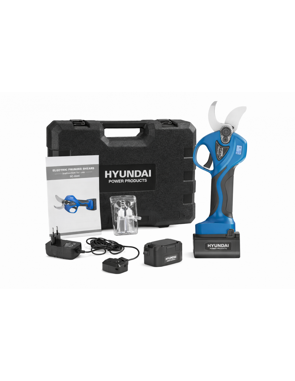 Forbice a Batteria Hyundai 35518 - 18V una da 4Ah Potatore Elettrico Taglio Progressivo 32 mm Valigetta Inclusa