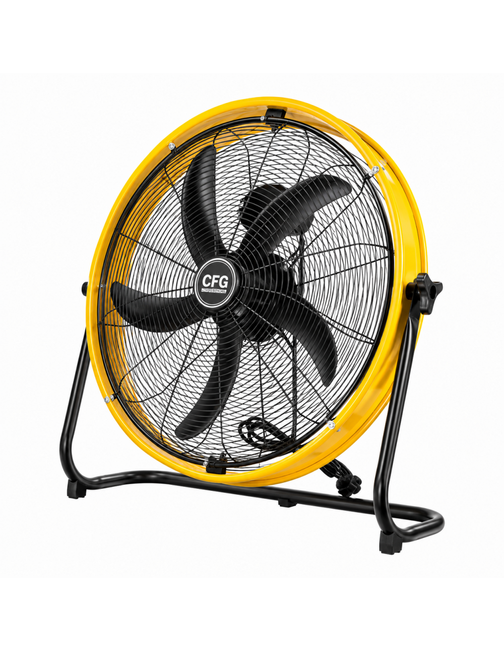 Ventilatore da Terra Tamburato CFG 60 cm 120W 3 Velocità Orientabile Giallo Nero