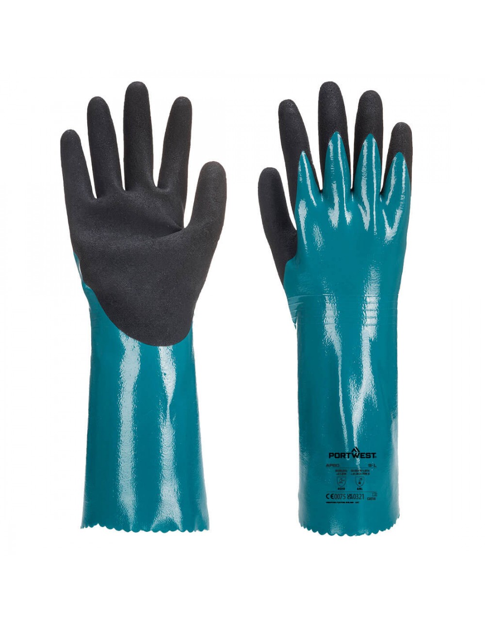 Guanti da lavoro Sandy Grip Lite Gauntlet Blu/Nero Tg.XL