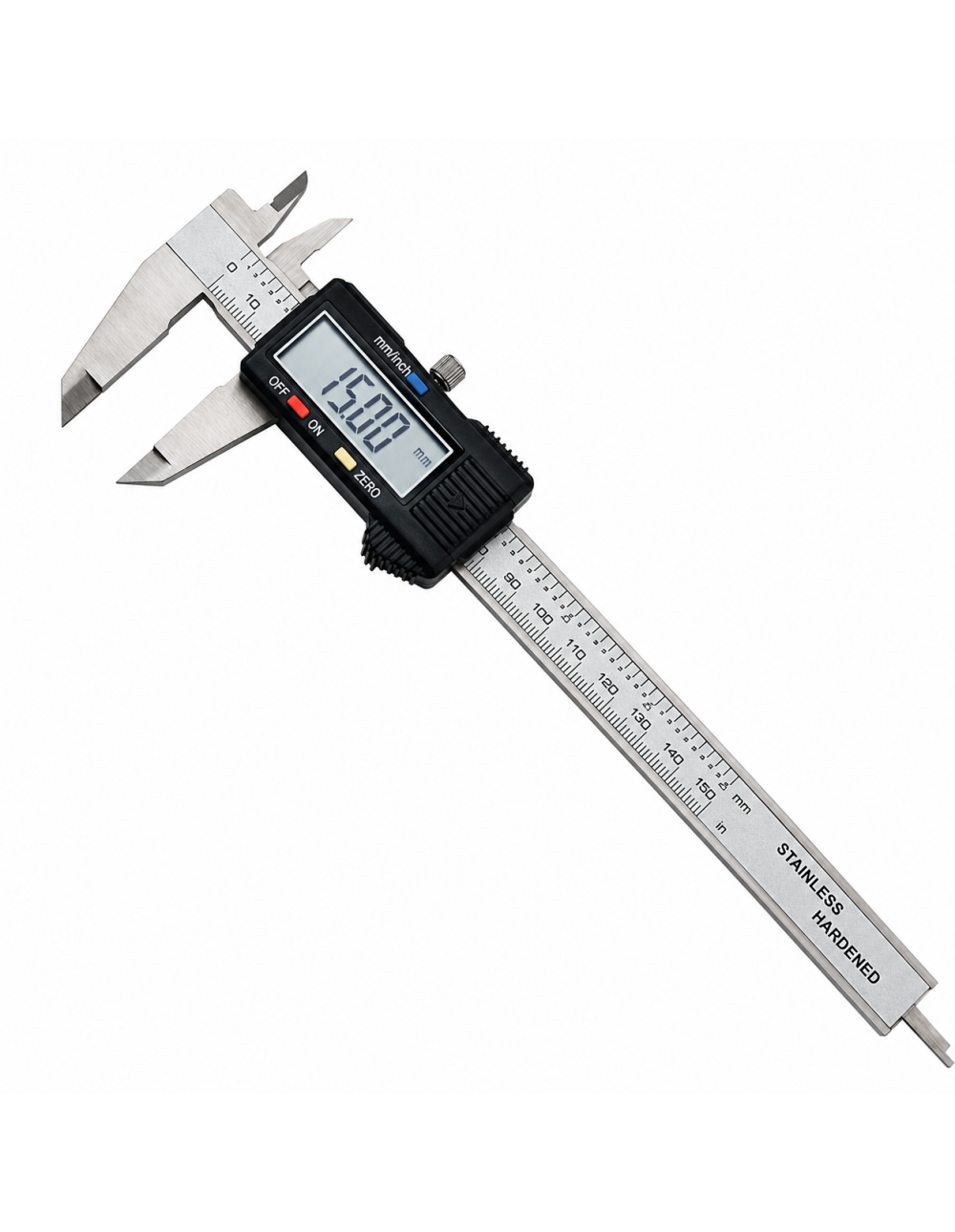 Calibro Digitale Metrica Professionale 150 mm con Display Gigante 11 mm Acciaio Inox Temprato Precisione 0,02 mm