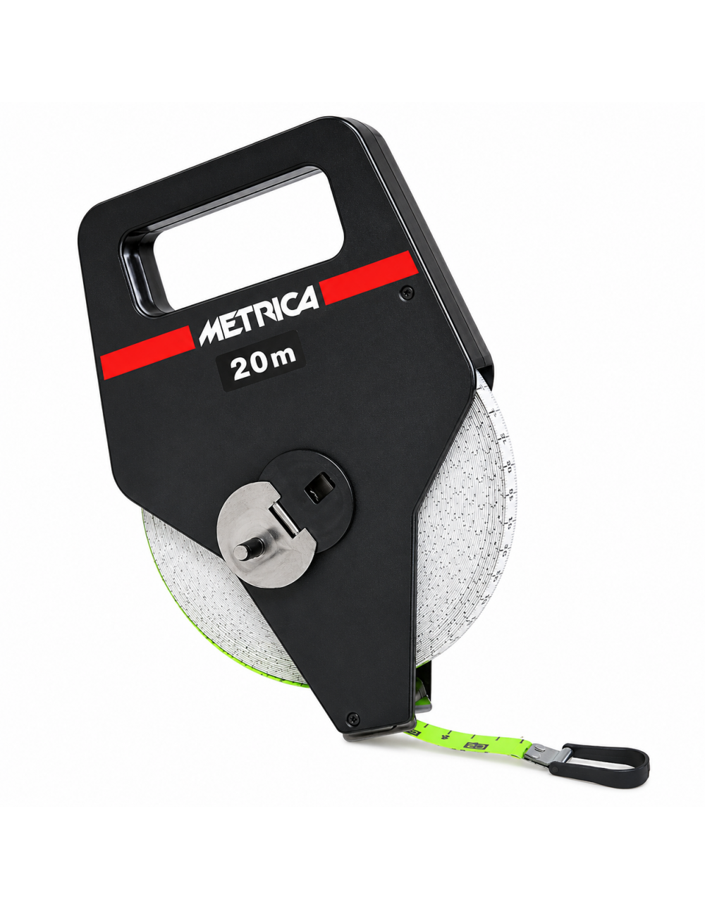 Rotella Metrica 20 Metri Metrica con Nastro in Fibra di Vetro Custodia ABS e Certificazione CEE