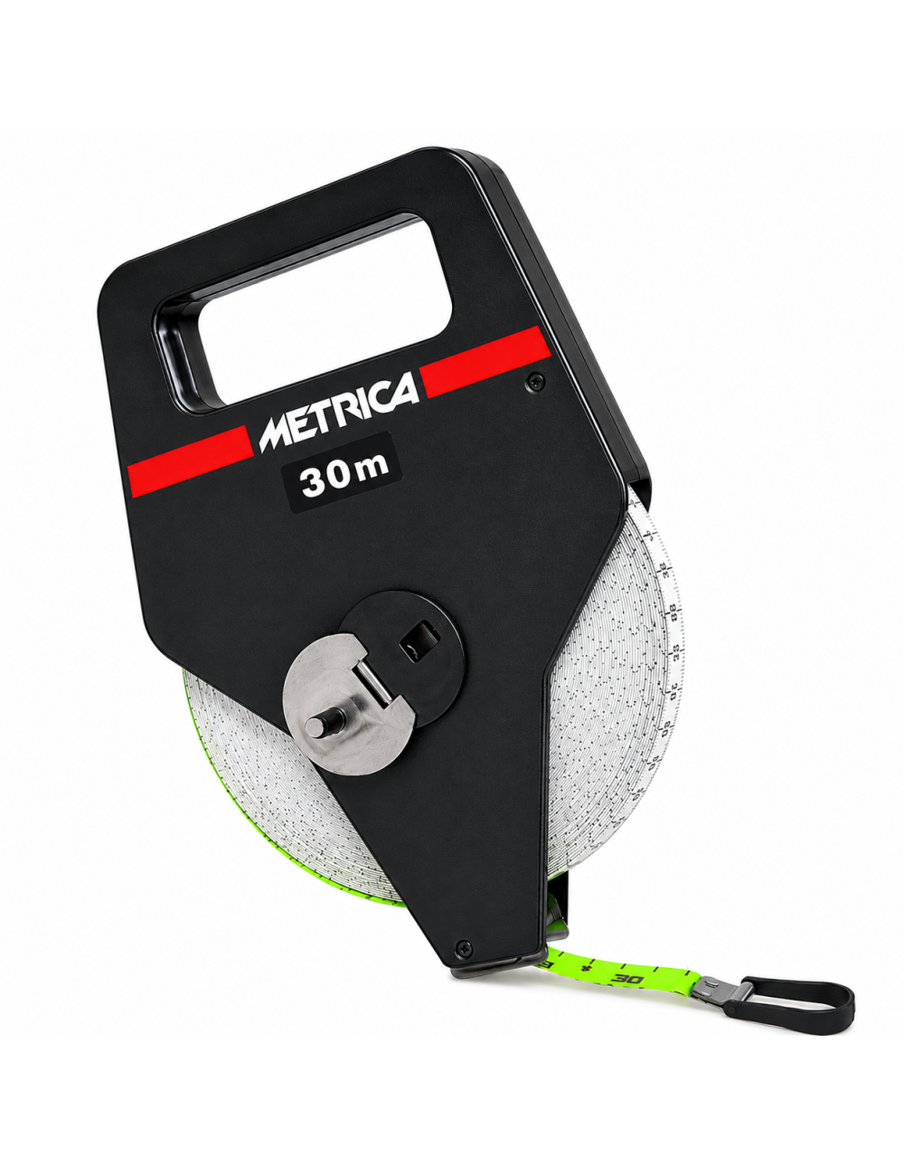 Rotella Metrica 30 Metri Metrica con Nastro in Fibra di Vetro Custodia ABS e Certificazione CEE