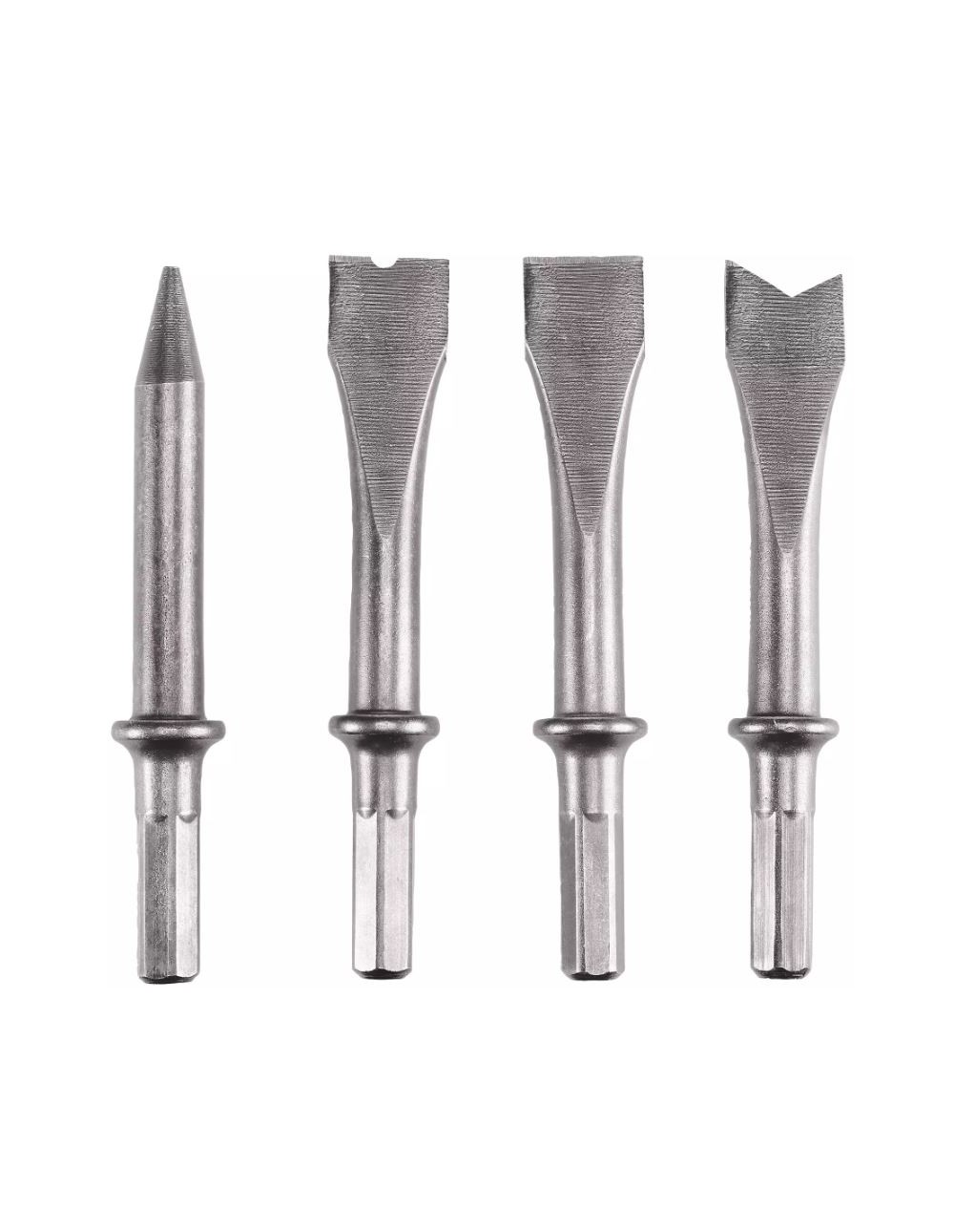 Set Scalpelli Pneumatici Einhell 4 Pezzi 120 mm Attacco Esagonale per Martelli Scalpellatori