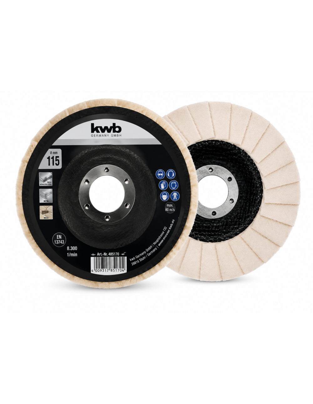 Disco Lamellare in Feltro per Lucidatura KWB by Einhell Professional Ø 115 mm | Foro 22,23 mm