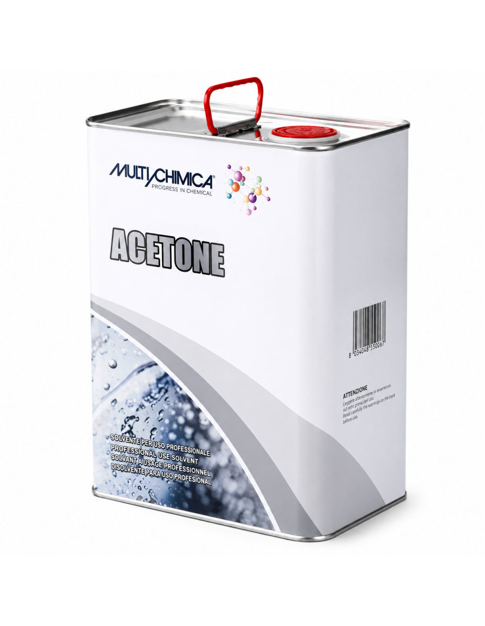 Acetone Multichimica 5 Litri Solvente Puro per Vernici, Colle, Grassi e Sgrassaggio Professionale