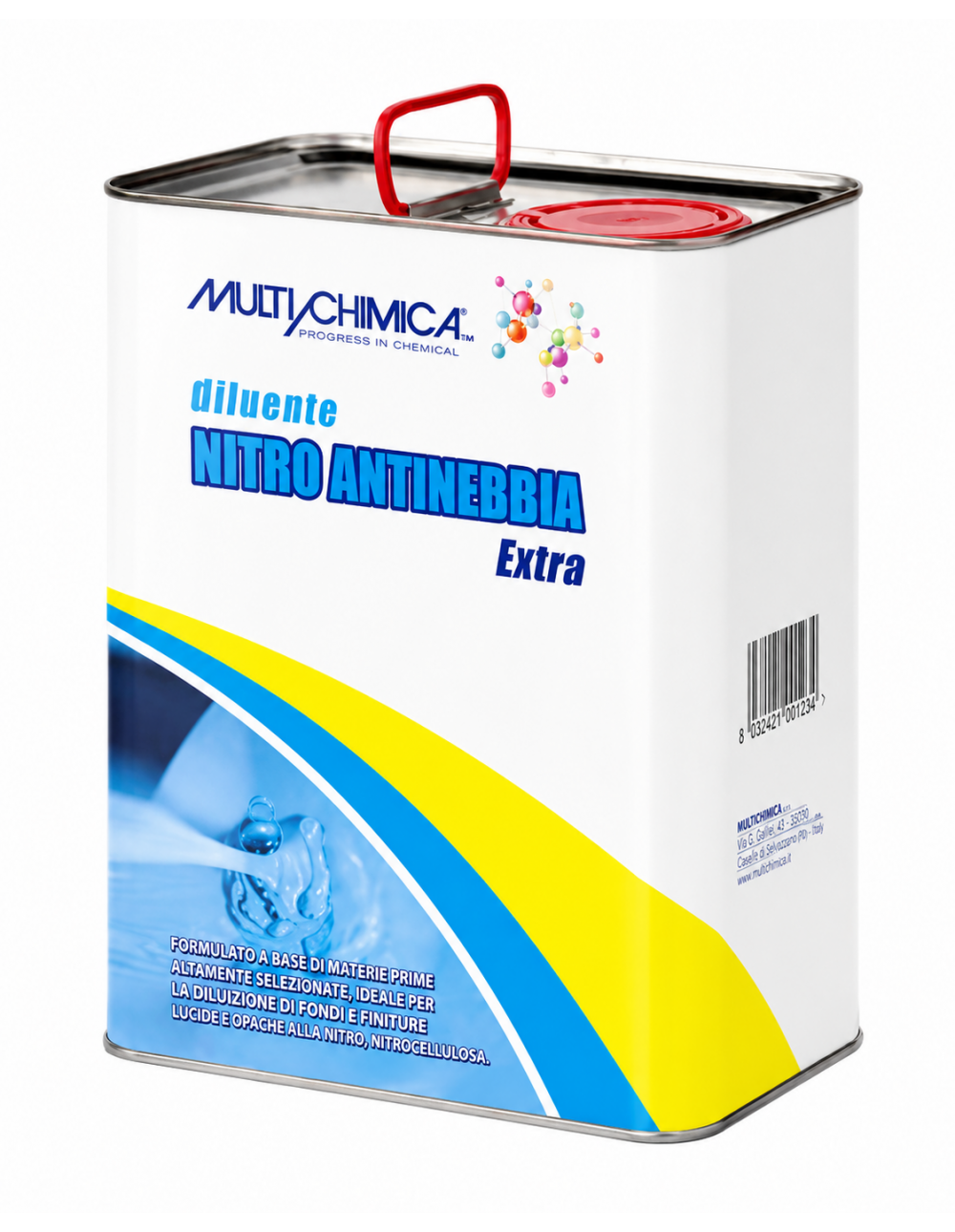 Diluente Nitro Antinebbia Extra Multichimica 5 Litri per Vernici Nitro e Sintetiche a Rapida Essiccazione