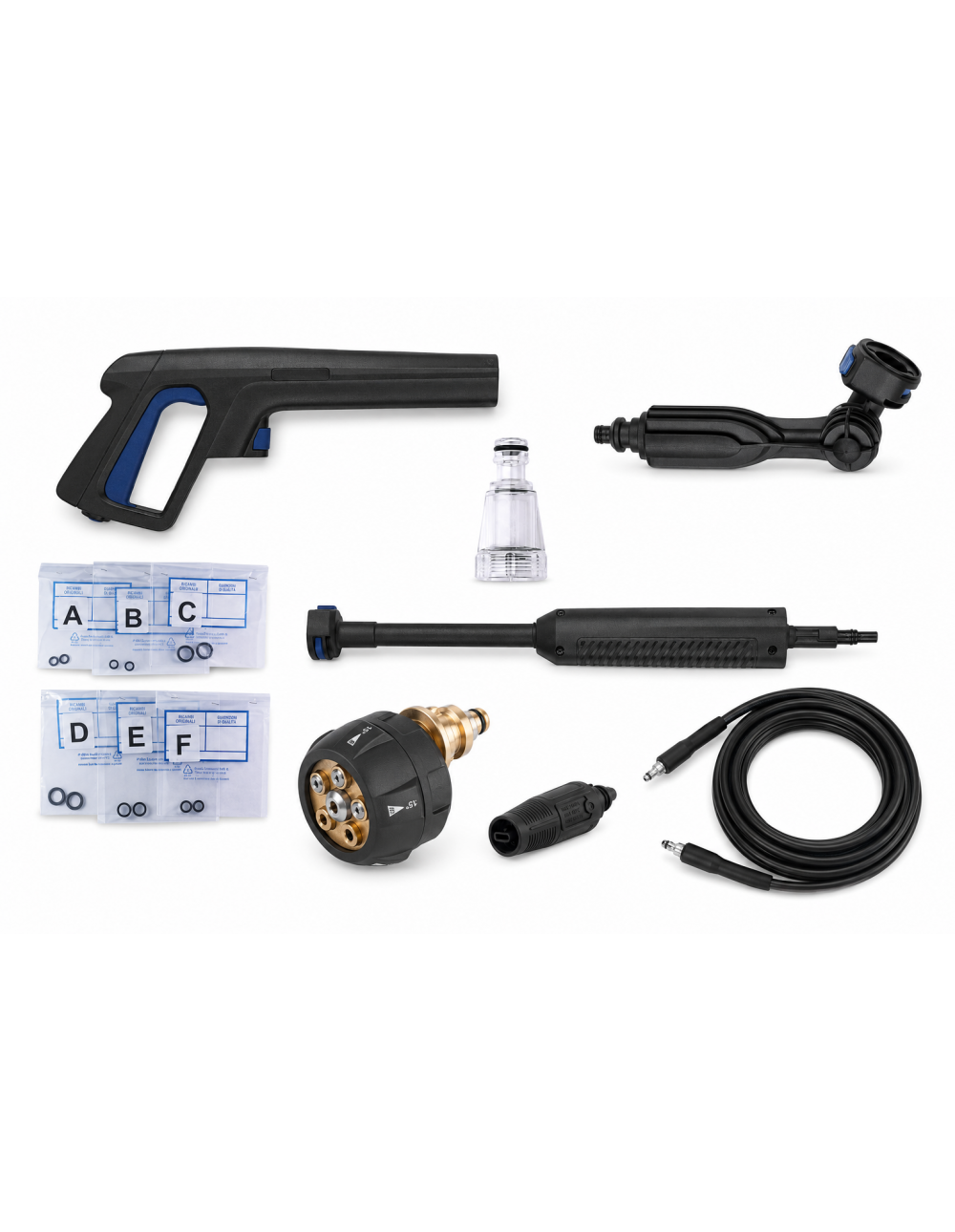 Kit Accessori Idropulitrice Annovi Reverberi Compatibile Serie 2.0 3.0 4.0 5.0 con Tubo 8 m e Accessori