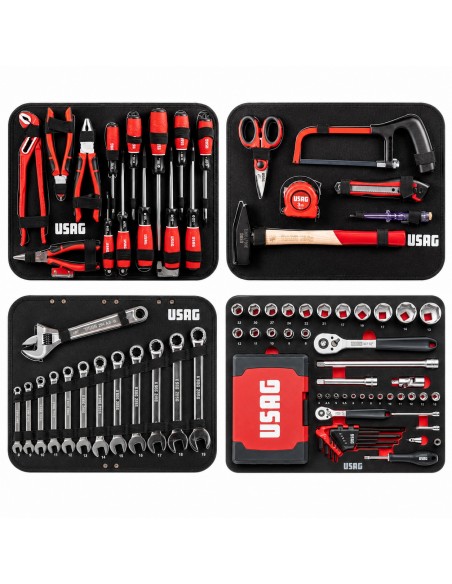 Valigia USAG Utensili Professionale 181 pezzi ideale per officine, manutentori, meccanici e installatori