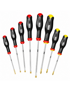 Serie Giraviti USAG 324 SH8 8 pezzi a taglio e Phillips con impugnatura ergonomica