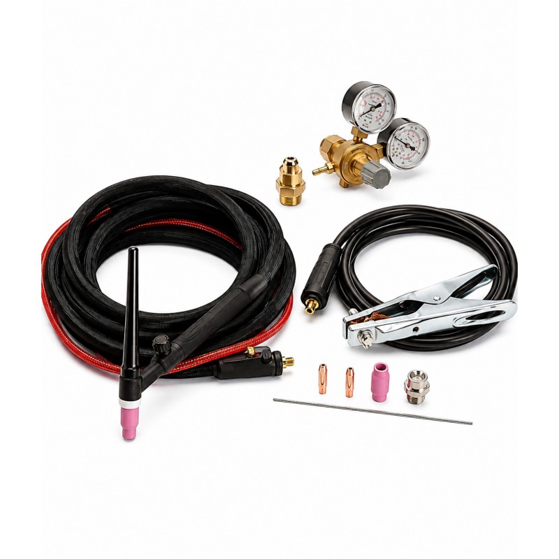 Kit saldatura tig con pinza elettrodo e torcia ST9V Telwin 801097 con accessori in dotazione