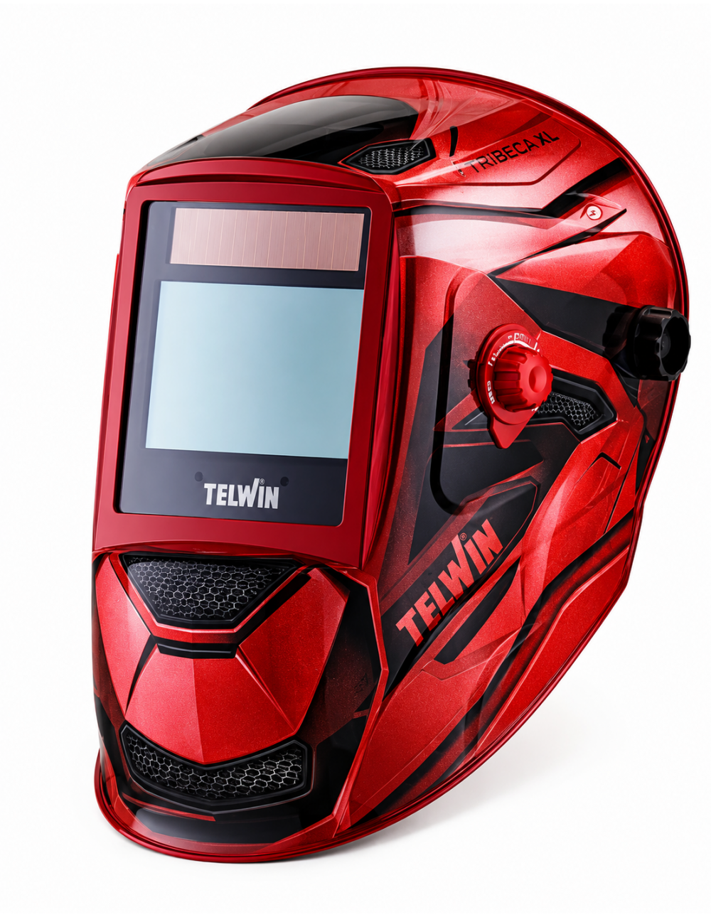 Maschera automatica Telwin Vintage Red XL per saldatura campo visivo ampio MMA-TIG  MIG-MAG