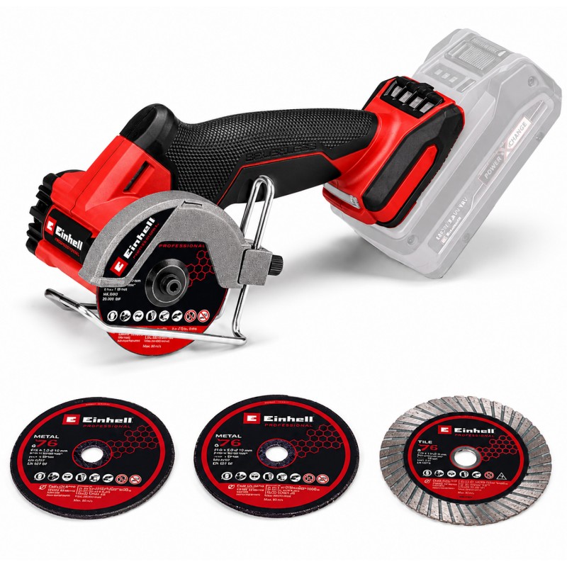 Smerigliatrice troncatrice angolare a batteria metallo piastrelle e pietra Einhell TP-CO 18/76-C