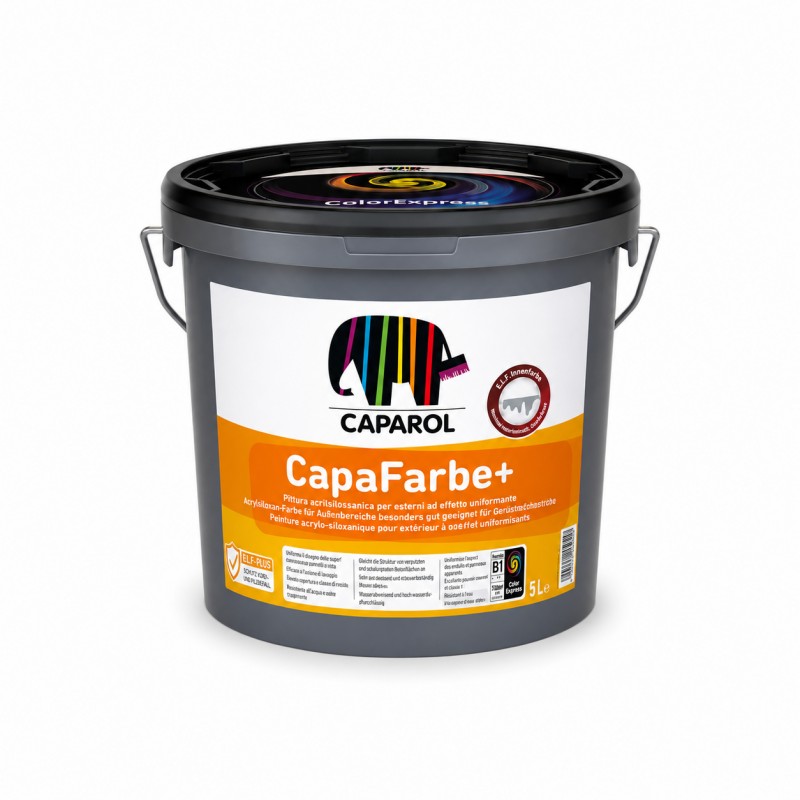 Pittura Acrilsilossanica Caparol CapaFarbe+ Base 1 da 5 Lt per Esterni