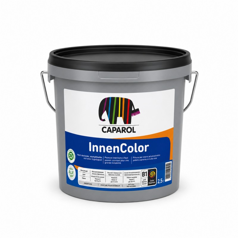Pittura Lavabile Traspirante Caparol InnenColor Base 1 Bianca 2,5 L