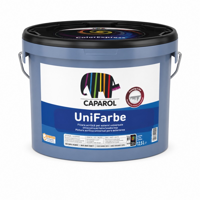Pittura Acrilica Universale per Esterni Caparol UniFarbe Base 1 da 12,5 L