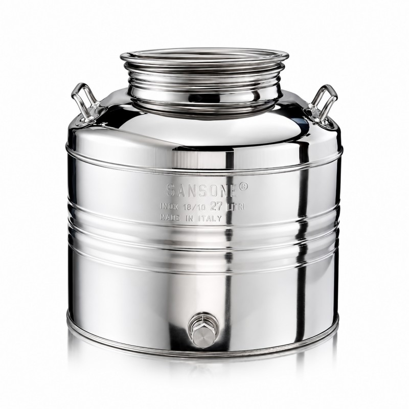 contenitore per alimenti olio in acciaio inox 18/10 Sansone lt. 30