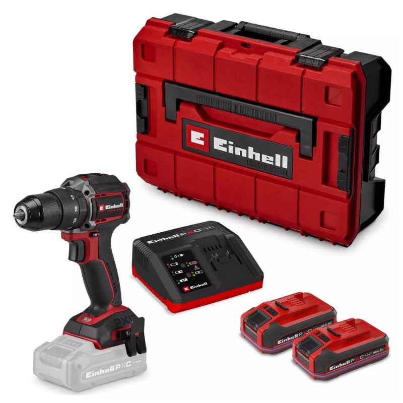 Trapano Avvitatore a Percussione Einhell Professional TP-CD 18/50-C Kit 2 Batterie 3 Ah