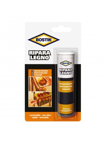 Bostik stucco epossidico ripara legno in pasta riparazioni e restauri indurimento in 20 minuti 56 gr