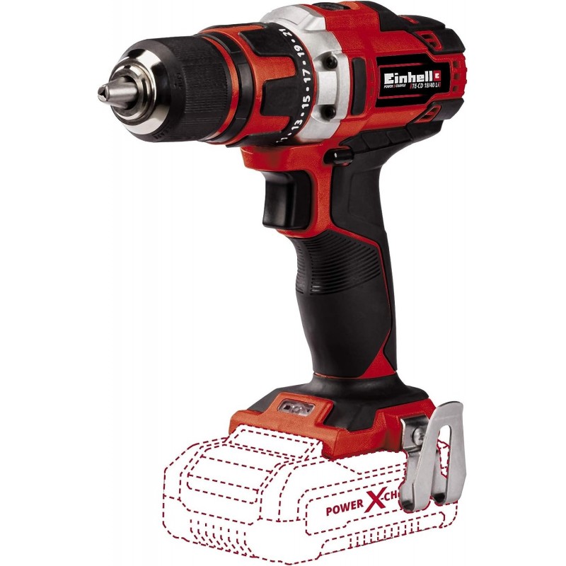 Trapani avvitatore a Batteria 18V TE CD 18/40 Einhell potente con controllo elettronico della velocità mandrino 13 mm con Led