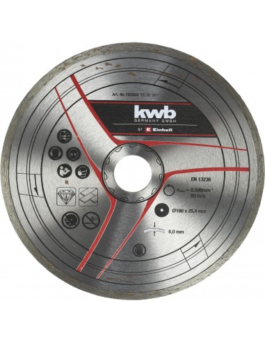 Disco diamantato professionale Kwb per 180X25,4 per tagliapiastrelle Einhell