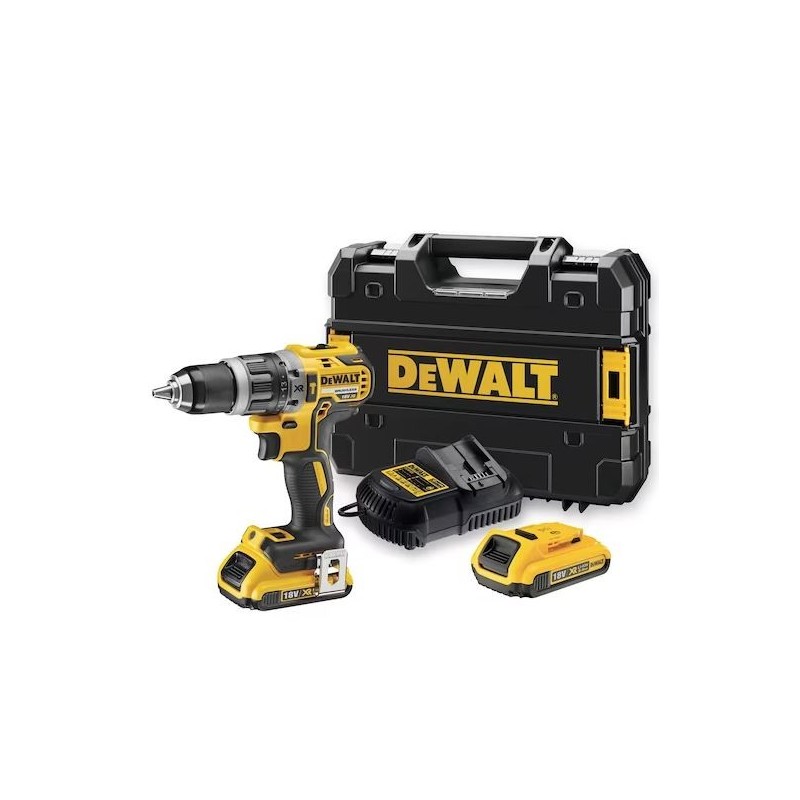 trapano a percussione professionale dewalt dcd796d2 con doppia batteria 18V da 2 ah