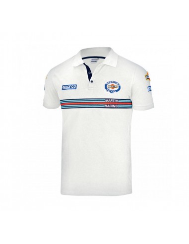 Polo bianca maniche corte uomo replica Martini Racing Sparco