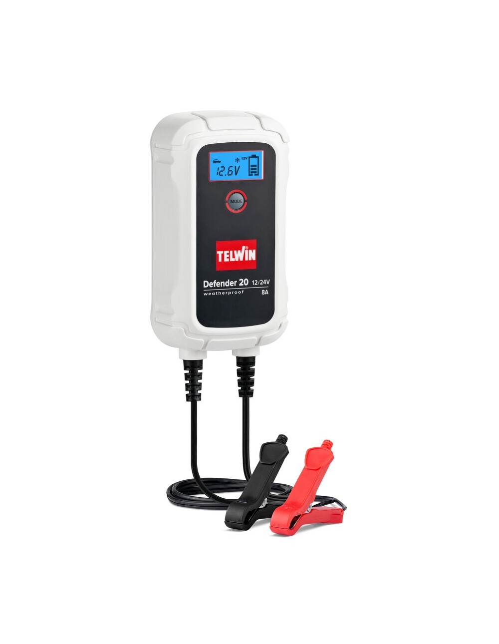 Caricabatterie e Mantenitore Telwin Defender 20 12/24V 8A con Display LCD – 807608