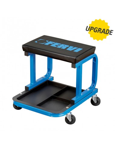 Sgabello con cuscino FERVI 0645/S per Officina con ruote pivotanti seduta imbottita dimensioni 44x37x40 cm peso 4,4 kg