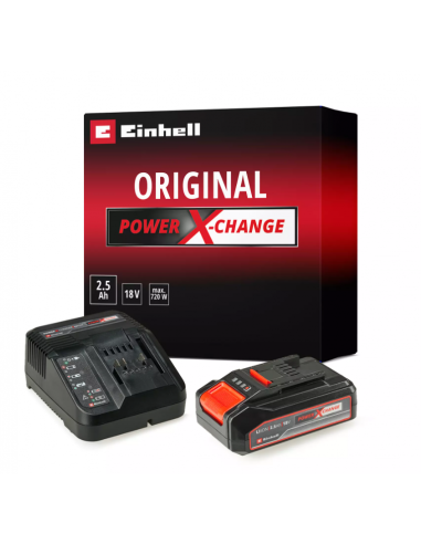 Batteria e caricabatteria Einhell PXC Starter Kit da 2,5 Ah per elettroutensili Ricarica Rapida