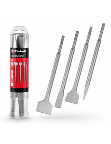 Scalpelli serie da 4 Pz Einhell 250 mm SDS Plus Scalpello a punta, piatto, vanga e per piastrelle