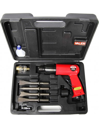 Scalpello Pneumatico ad aria Valex 1552009 Attacco esagonale in valigetta con 4 scalpelli inclusi 125 mm