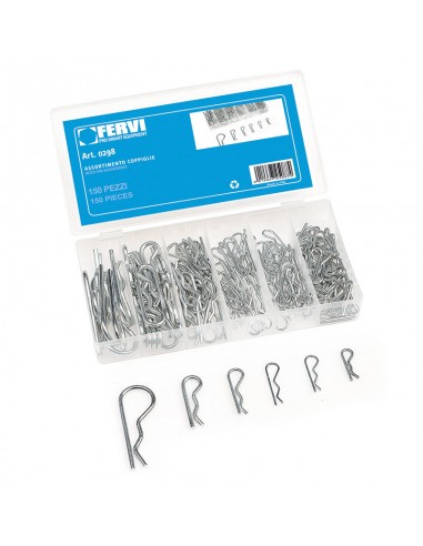 Coppiglie di Sicurezza Assortimento Fervi 0298 da 150 Pz