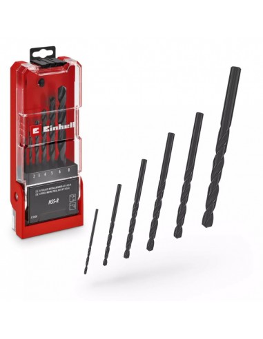Punte per metallo ferro HSS-R nere Einhell Kit da 6 Pz per trapano e avvitatore
