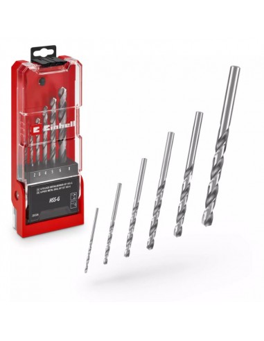 Punte per ferro metallo Silver Einhell HSS-G Kit da 6 Pz per trapano 2 - 3 - 4 - 5 -6 - 8 mm