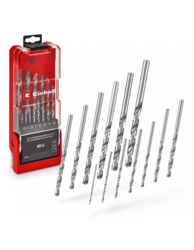 Punte per metallo ferro Einhell HSS-G Kit da 13 Pz Misure dalla 1,5 alla 6,5 mm