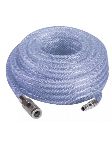 Tubo per compressore 15 MT flessibile intrecciato Einhell in PVC con attacchi rapidi diametro 9 mm e 15 mm