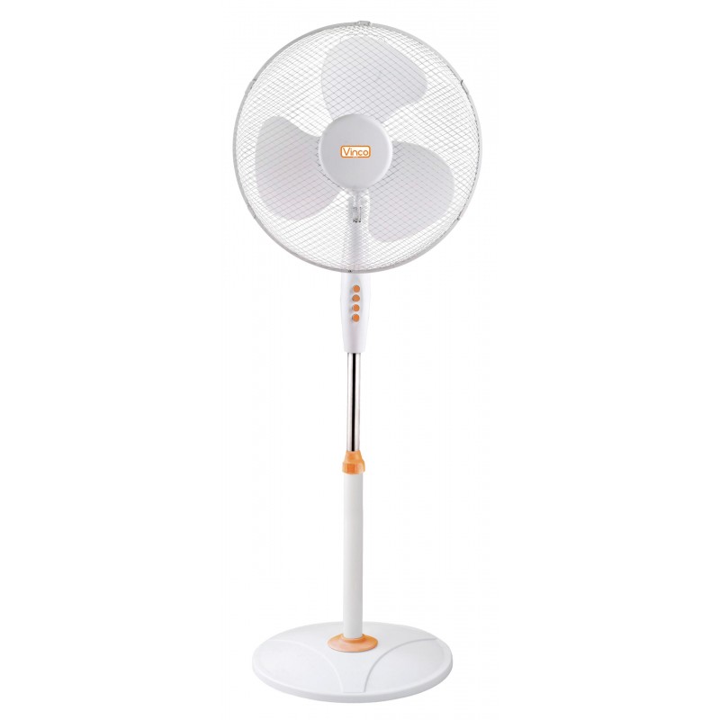 Ventilatore a Piantana Vinco 45W Ø 40 cm Bianco in Metallo Altezza Regolabile fino a 165 cm