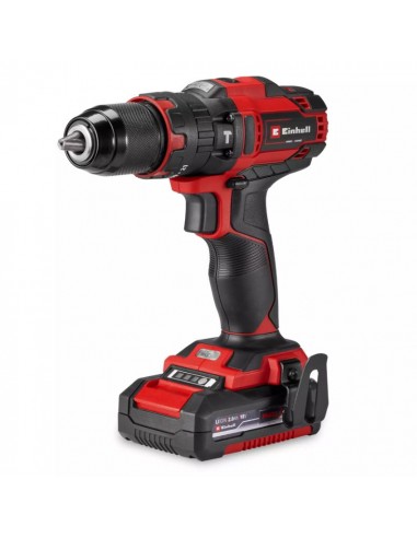 Trapano avvitatore a percussione con batteria e caricabatteria Einhell TE-CD 18/40 Li in valigetta e accessori