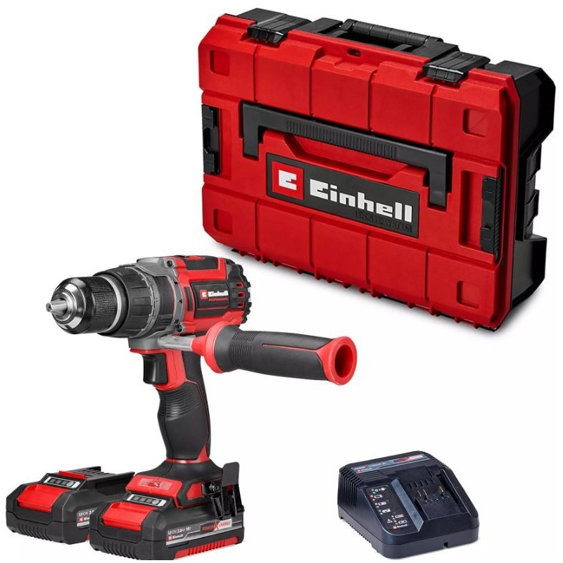 Trapano Avvitatore a Percussione Einhell TP-CD 18/70 Li BL 18V Brushless 70 Nm con 2 Batterie 2Ah e E-Case