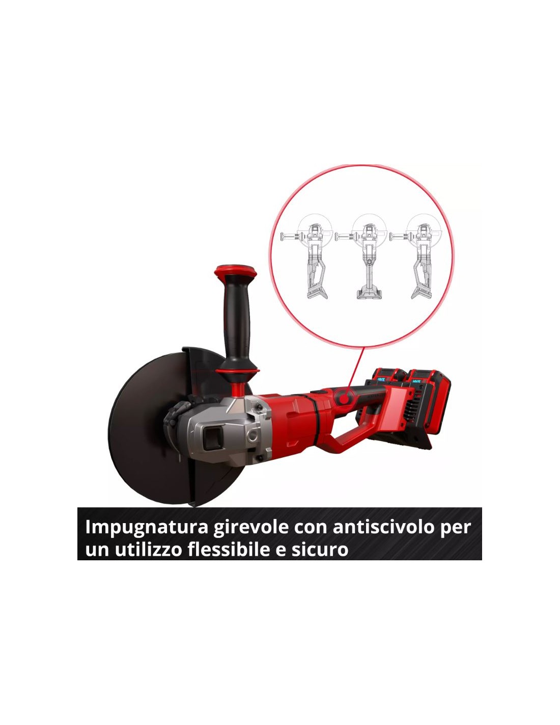 Smerigliatrice angolare AXXIO 36/230Q frullino a batteria Einhell 36V disco 230 mm Smerigliatrice angolare AXXIO 36/230Q frullino a batteria Einhell 36V disco 230 mm