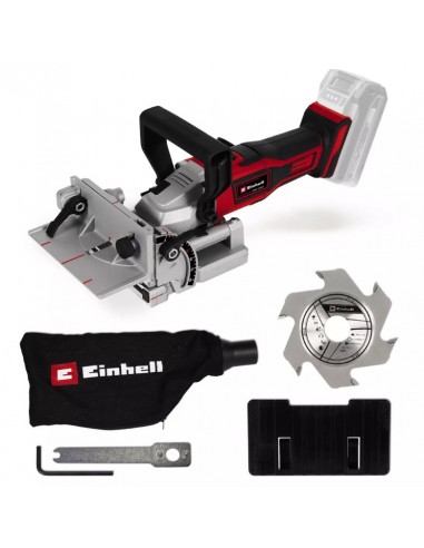 Biscottatrice Fresatrice orizzontale a batteria 18V Einhell TE-BJ 18 Li per legno inclinazione 90° completa di lama Biscottatrice Fresatrice orizzontale a batteria 18V Einhell TE-BJ 18 Li per legno inclinazione 90° completa di lama