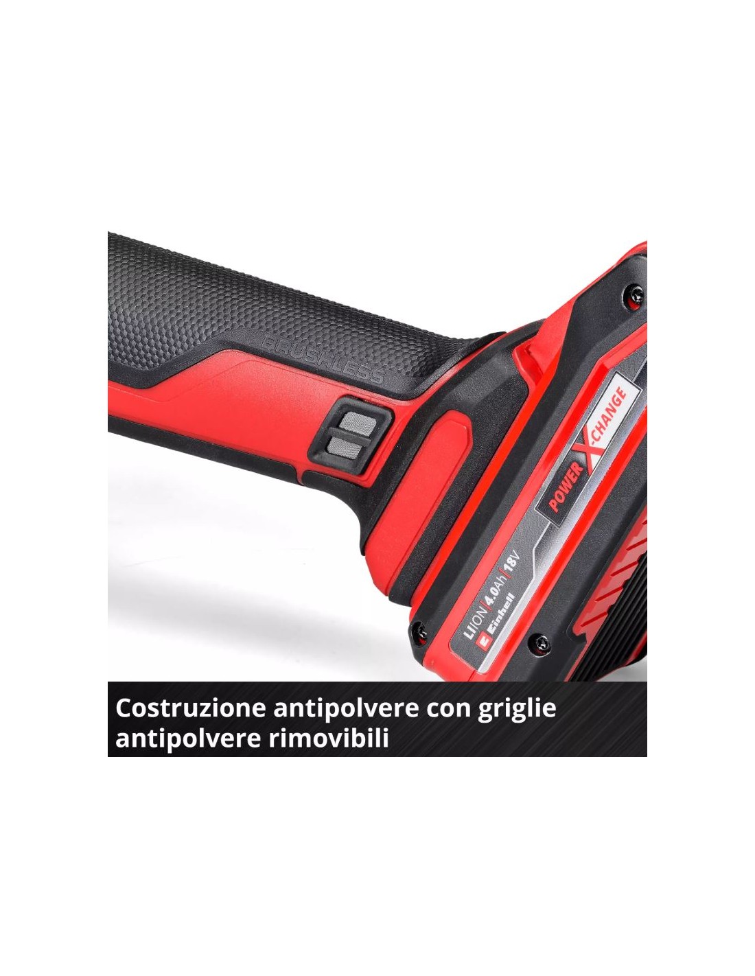 Smerigliatrice angolare a batteria 18V brushless disco 115mm taglio 28mm Einhell Smerigliatrice angolare a batteria 18V brushless disco 115mm taglio 28mm Einhell